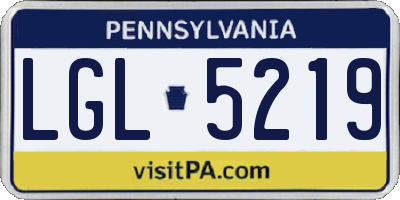 PA license plate LGL5219