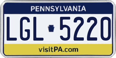 PA license plate LGL5220