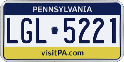 PA license plate LGL5221