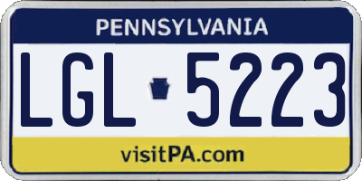PA license plate LGL5223