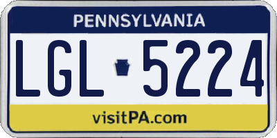 PA license plate LGL5224