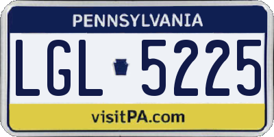 PA license plate LGL5225