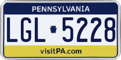 PA license plate LGL5228