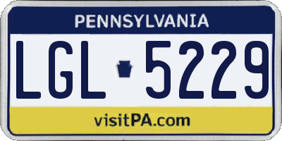 PA license plate LGL5229