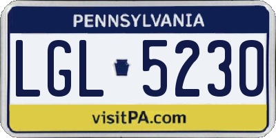 PA license plate LGL5230