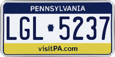 PA license plate LGL5237
