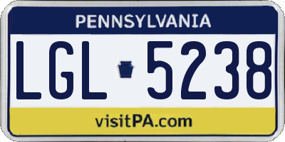 PA license plate LGL5238