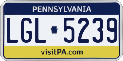 PA license plate LGL5239