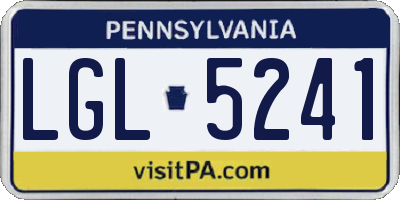 PA license plate LGL5241