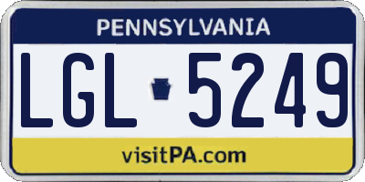 PA license plate LGL5249