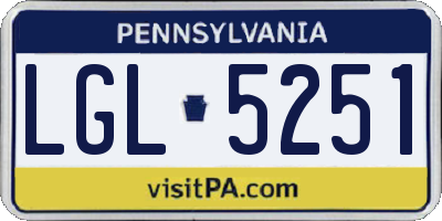 PA license plate LGL5251