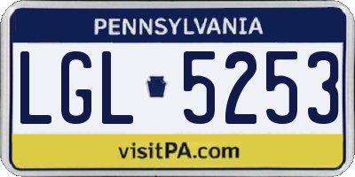 PA license plate LGL5253