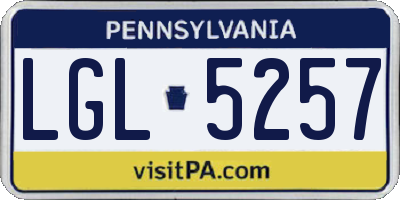 PA license plate LGL5257