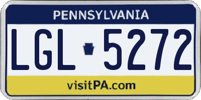 PA license plate LGL5272