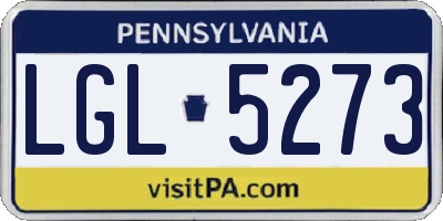 PA license plate LGL5273