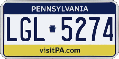 PA license plate LGL5274