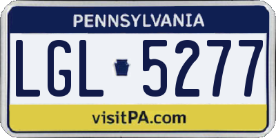 PA license plate LGL5277