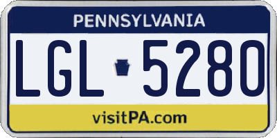 PA license plate LGL5280