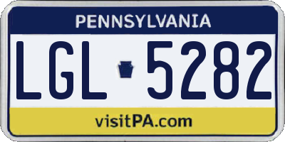 PA license plate LGL5282