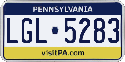 PA license plate LGL5283