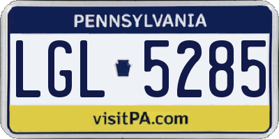 PA license plate LGL5285