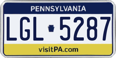 PA license plate LGL5287