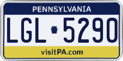 PA license plate LGL5290