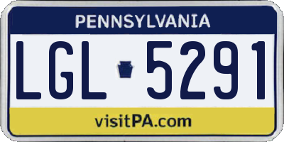 PA license plate LGL5291