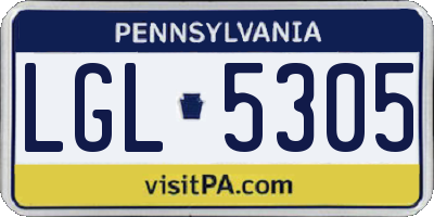 PA license plate LGL5305