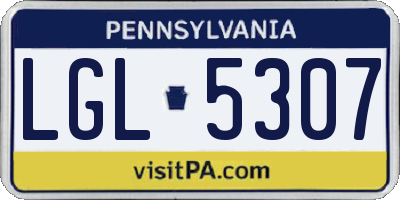 PA license plate LGL5307