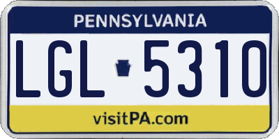 PA license plate LGL5310