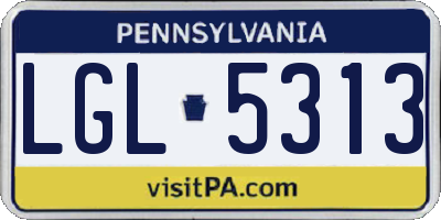 PA license plate LGL5313