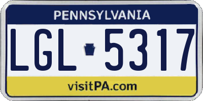 PA license plate LGL5317