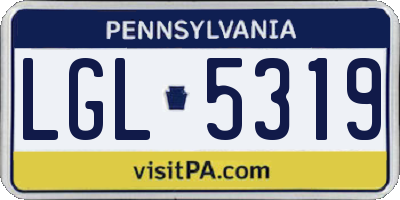 PA license plate LGL5319
