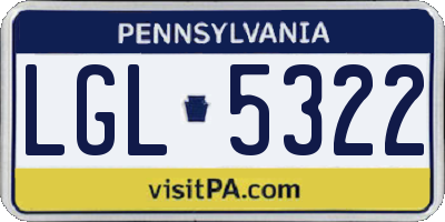 PA license plate LGL5322