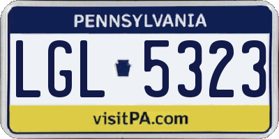 PA license plate LGL5323