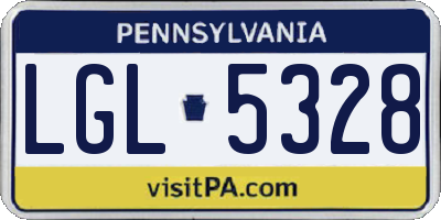 PA license plate LGL5328