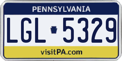 PA license plate LGL5329