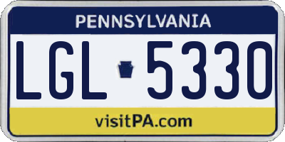 PA license plate LGL5330