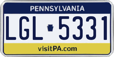 PA license plate LGL5331