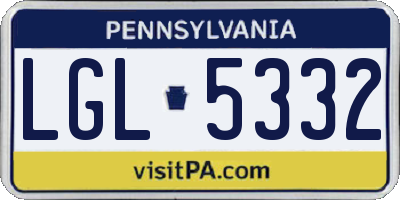 PA license plate LGL5332