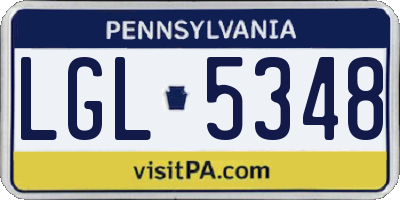 PA license plate LGL5348