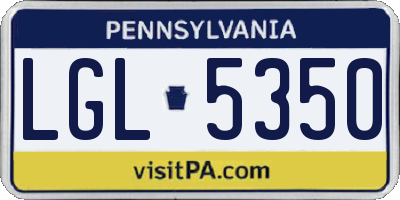 PA license plate LGL5350