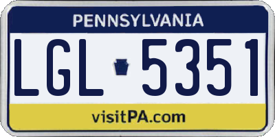 PA license plate LGL5351
