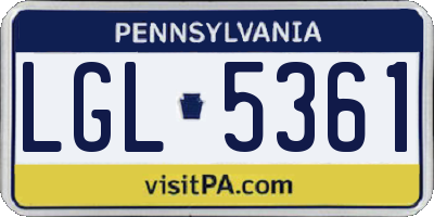 PA license plate LGL5361