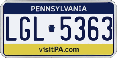 PA license plate LGL5363