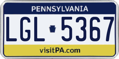PA license plate LGL5367