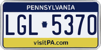 PA license plate LGL5370