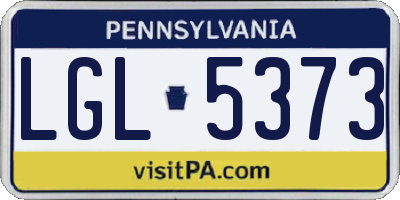 PA license plate LGL5373