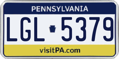 PA license plate LGL5379